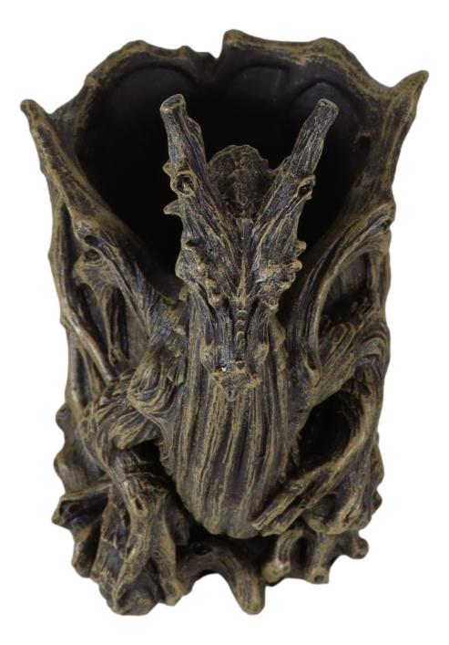 Medieval Forest Tree Ent Greenman Dendritic Roots Dragon Desktop Pen Holder