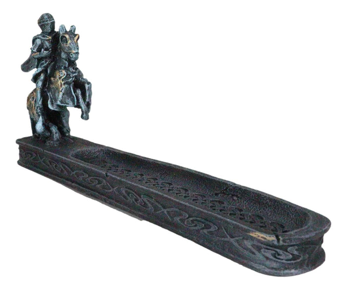 Medieval Knight Of Chivalry Jousting Champion On Horse Stick Incense Holder