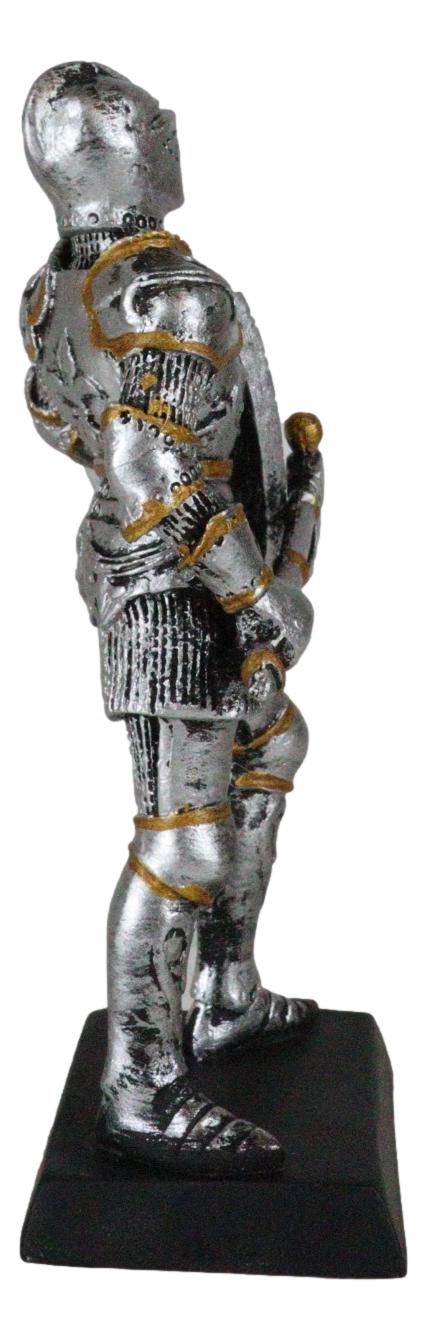Medieval Knight With Hand Axe And Heraldry Coat Of Arms Shield Mini Figurine