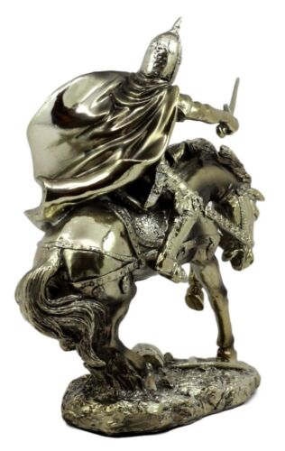 Medieval Royal Arms Of England Three Lions Charging Calvary Horse Knight Statue