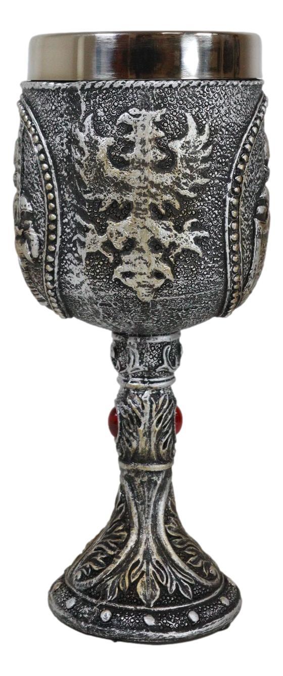 Medieval Sir Swordsman Knight Suit Of Armor Wine Drink Goblet Chalice 5oz