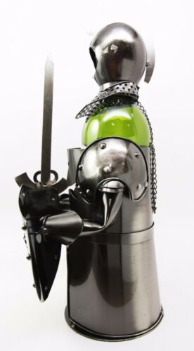 Medieval Suit Of Armor Knight Hand Made Metal Wine Bottle Holder Caddy Decor