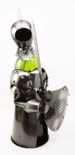 Medieval Suit Of Armor Knight Hand Made Metal Wine Bottle Holder Caddy Decor