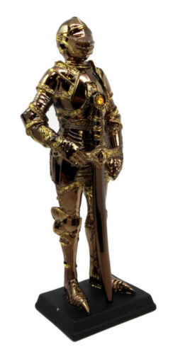 Medieval Suit Of Armor Knight Of Chivalry Long Sworsdman Figurine 7"H Statue