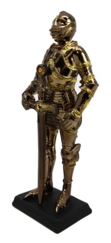 Medieval Suit Of Armor Knight Of Chivalry Long Sworsdman Figurine 7"H Statue