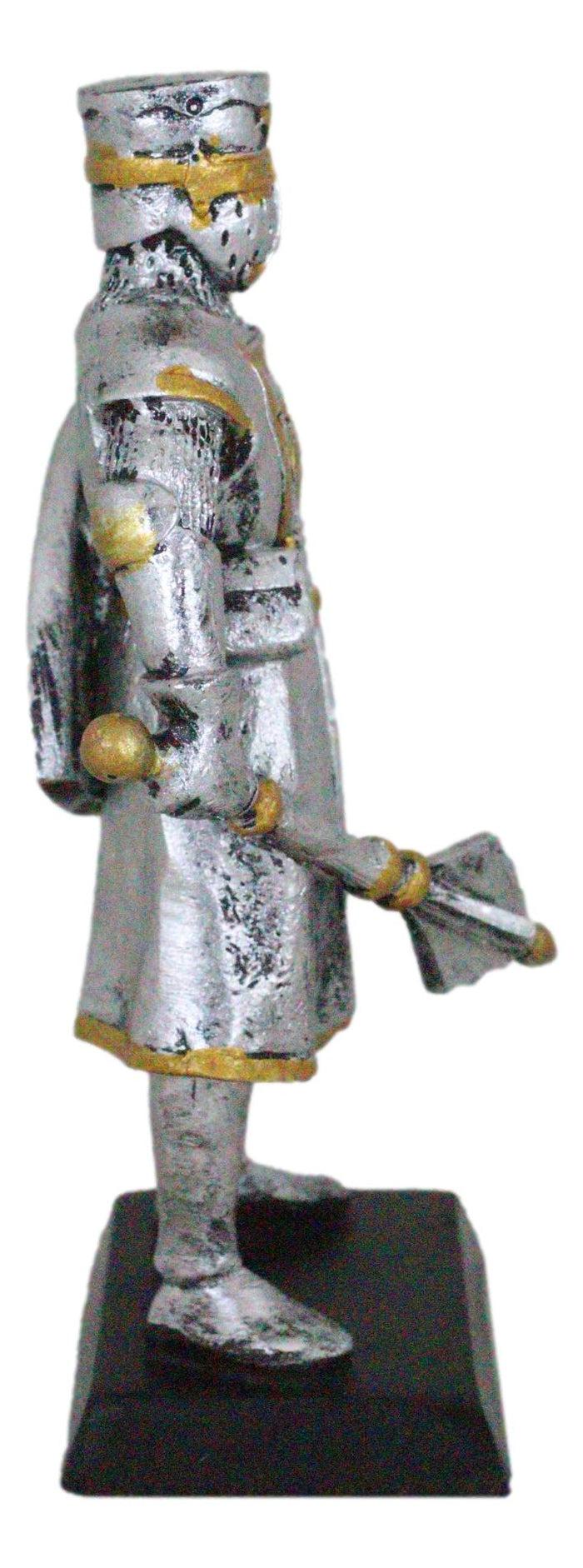 Medieval Suit Of Armor Knight With Mace And Heraldry Shield Mini Figurine