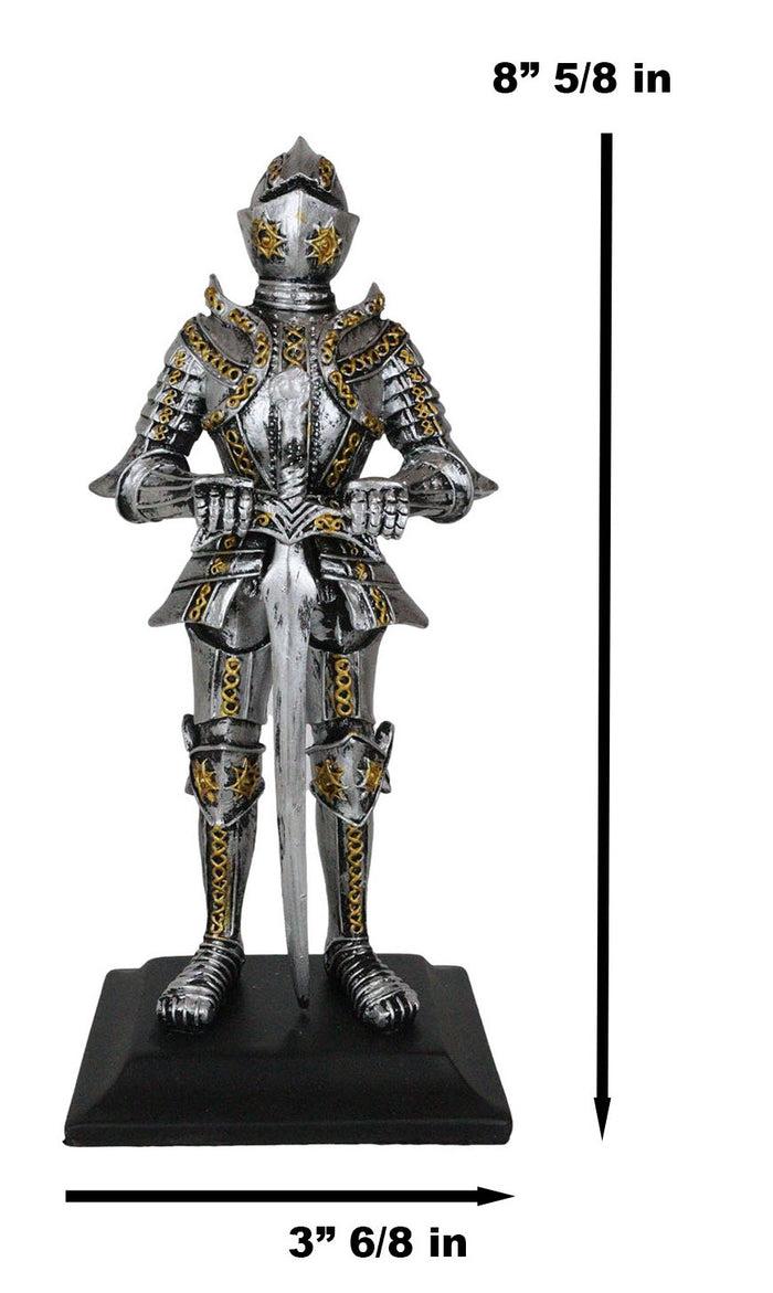 Medieval Swordsman Knight Figurine Suit Of Armor Northern Star Coat Of Arms