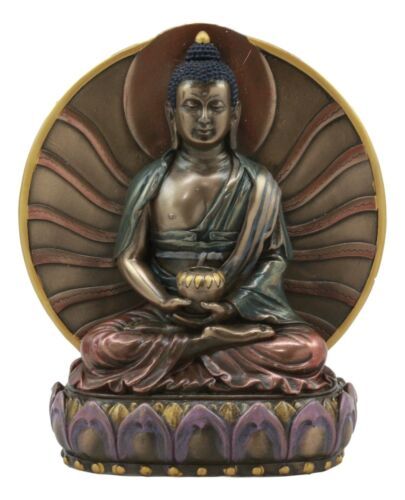 Meditating Medicine Buddha Amitabha Holding Herbal Pot Statue Prince Of Light