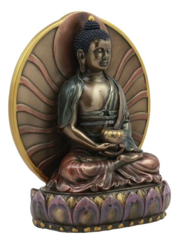 Meditating Medicine Buddha Amitabha Holding Herbal Pot Statue Prince Of Light