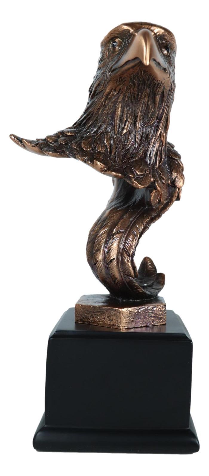 Medium Majestic American Bald Eagle Head Bust Bronzed Resin Figurine 8.5"Tall
