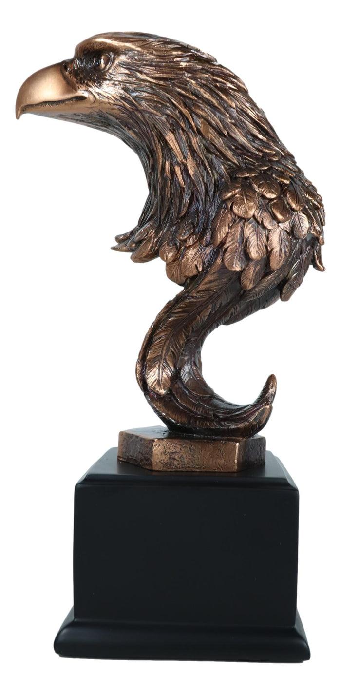 Medium Majestic American Bald Eagle Head Bust Bronzed Resin Figurine 8.5"Tall