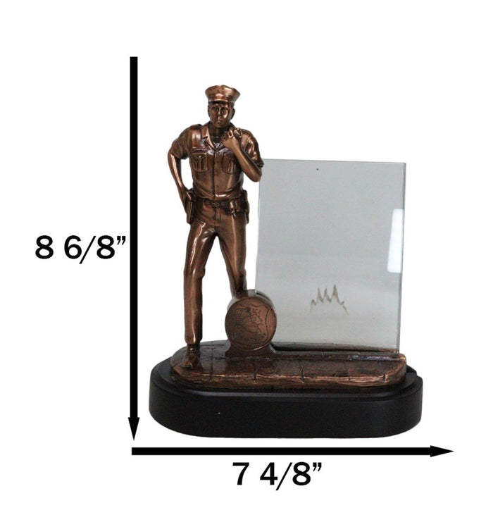 Men In Blue Police Cop Officer On Duty Picture Frame 4"X6" Photo Figurine