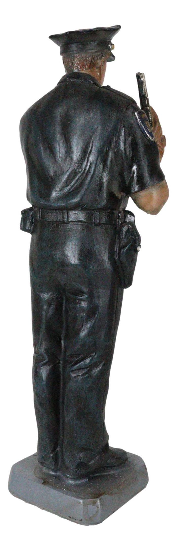 Men In Blue Police Man Officer Cop In Uniform Carrying Gun Memorial Figurine