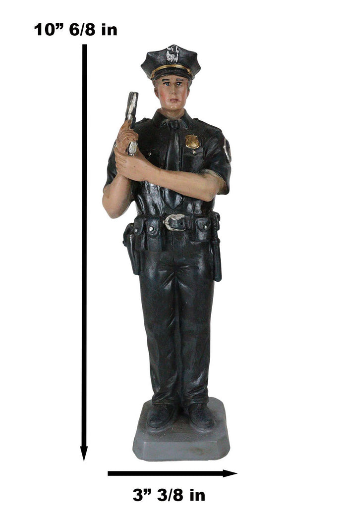 Men In Blue Police Man Officer Cop In Uniform Carrying Gun Memorial Figurine