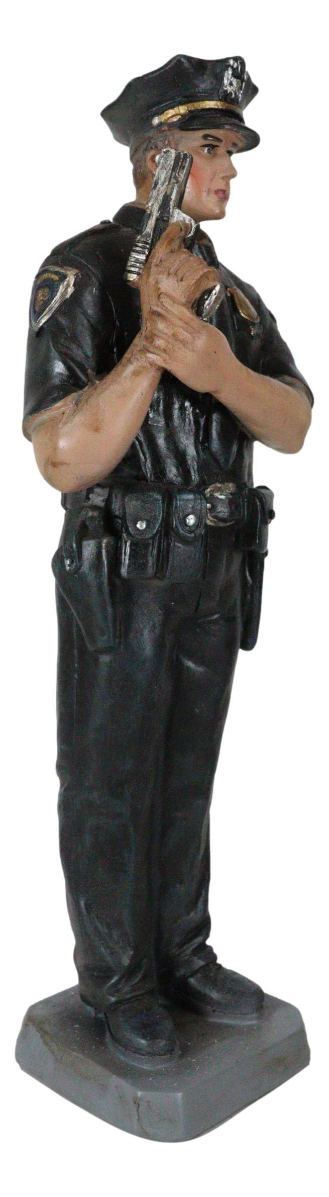 Men In Blue Police Man Officer Cop In Uniform Carrying Gun Memorial Figurine