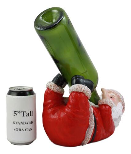 Merry Christmas Festive Season Drinking Mr Santa Claus Wine Bottle Holder Statue