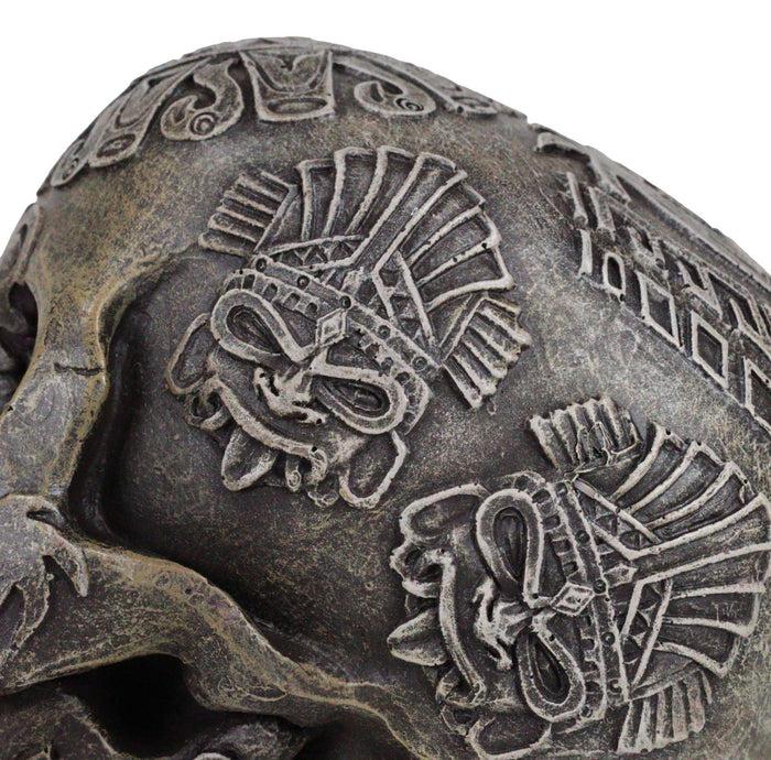 Mesoamerican Maya Aztec Skull Statue 5"Tall Tribal Tattoo Mexica Pantheon Gods