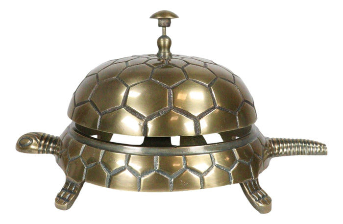 Metal Nautical Vintage Look Turtle Tortoise Paperweight Desk Counter Clerk Bell