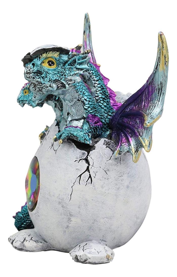 Metronome Crystal Purple Blue Hydra Dragon Hatchling Breaking Out Of Egg Statue
