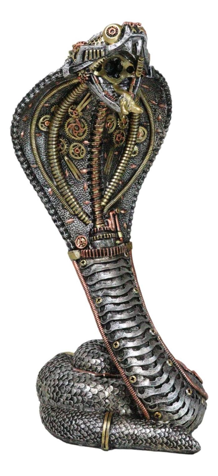 Military War Machine Steampunk Gearwork Robotic Cyborg Cobra Snake Figurine