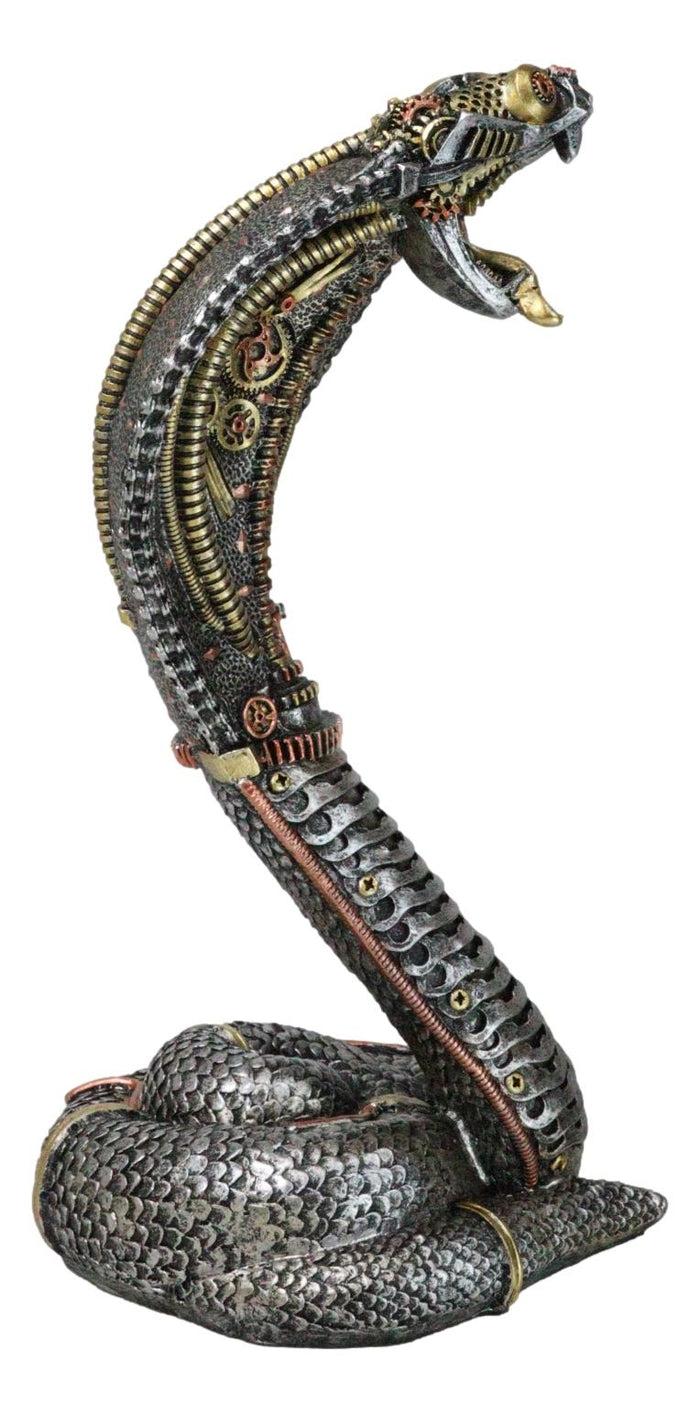 Military War Machine Steampunk Gearwork Robotic Cyborg Cobra Snake Figurine