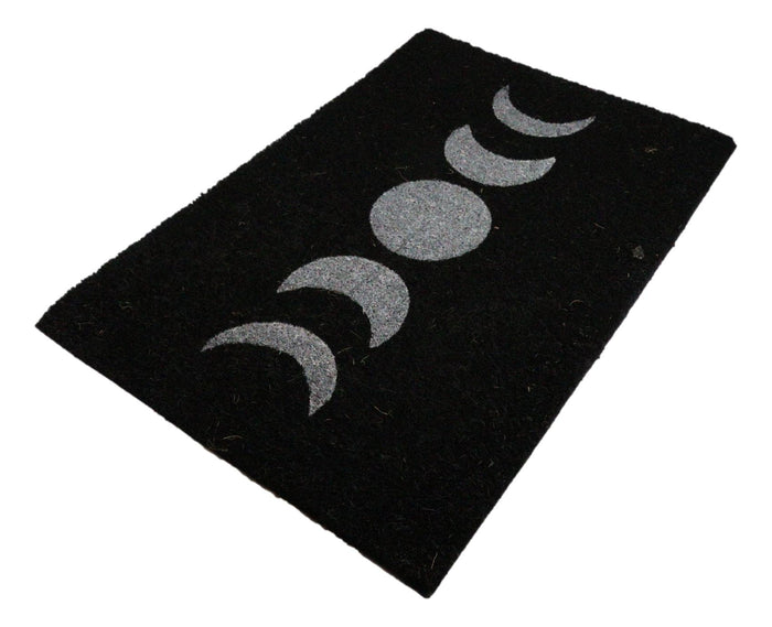 Moon Phase Triple Moon Goddess Black Coir Coconut Fiber Floor Mat Doormat