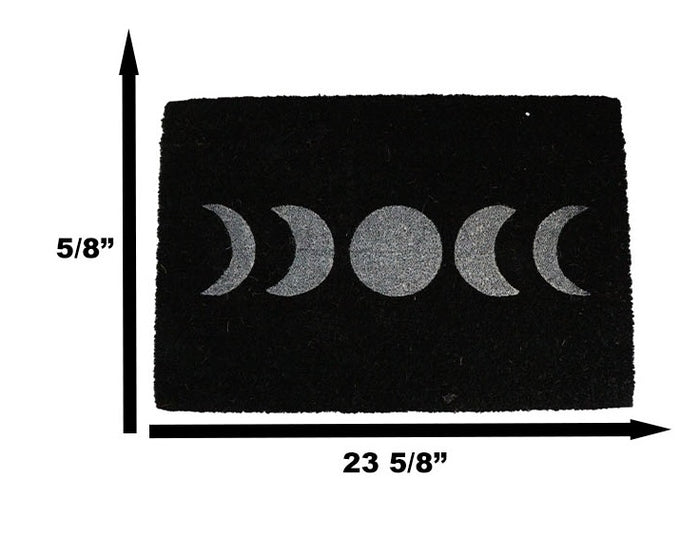 Moon Phase Triple Moon Goddess Black Coir Coconut Fiber Floor Mat Doormat