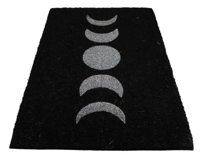 Moon Phase Triple Moon Goddess Black Coir Coconut Fiber Floor Mat Doormat