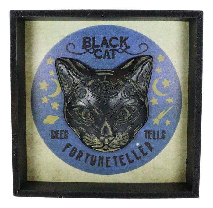 Moons Stars Wicca Black Cat Sees Tells Fortune Teller Wall Decor Picture Frame