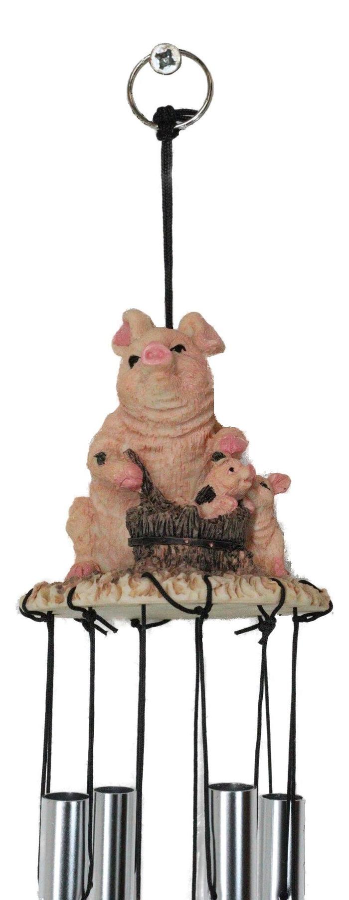 Mother Goose Nursery Rhymes Miss Piggy Pig With Piglets Family Wind Chime