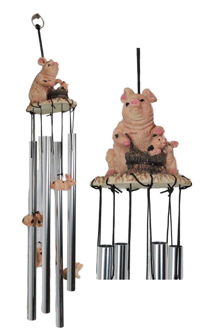 Mother Goose Nursery Rhymes Miss Piggy Pig with Piglets Family Wind Chime