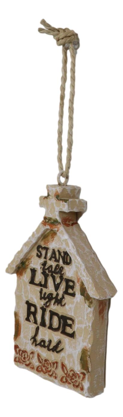 Motorcycle Slogan Stand Tall Live Light Ride Hard Church Cross Tree Ornament