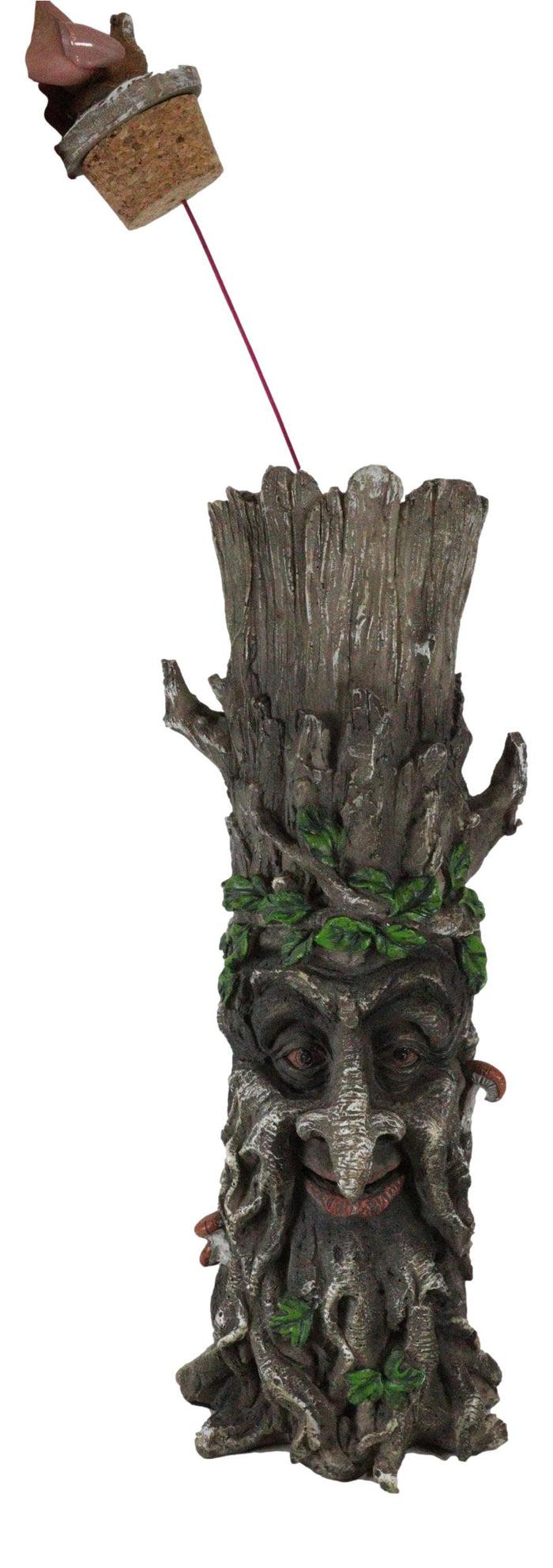 Mystery Forest Celtic Greenman Tree Man God Ent Stick Incense Burner Figurine