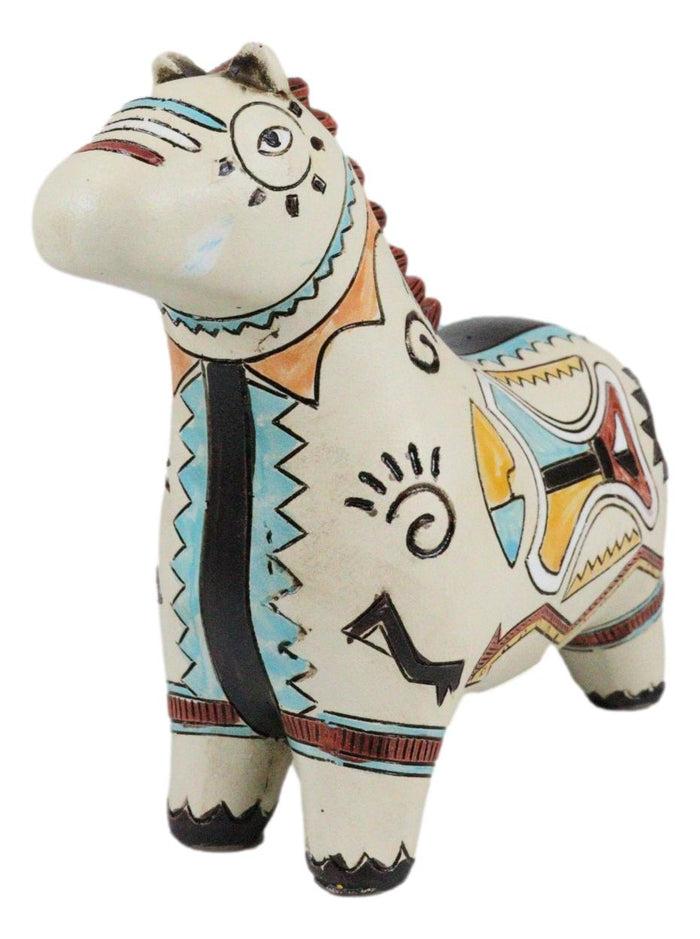 Native Tribe American Aztec Hopi Indian Style Equine Horse Totem Spirit Figurine