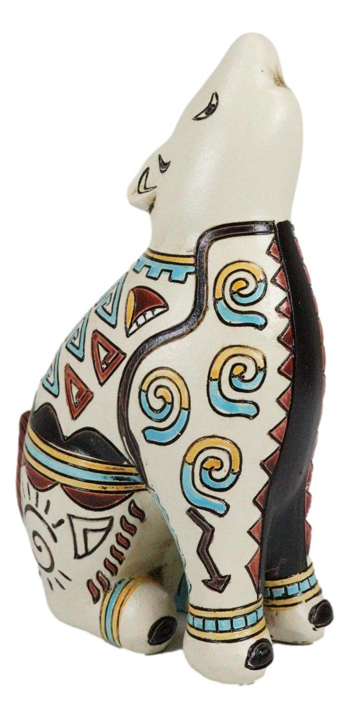 Native Tribe American Aztec Hopi Indian Style Howling Wolf Totem Spirit Figurine