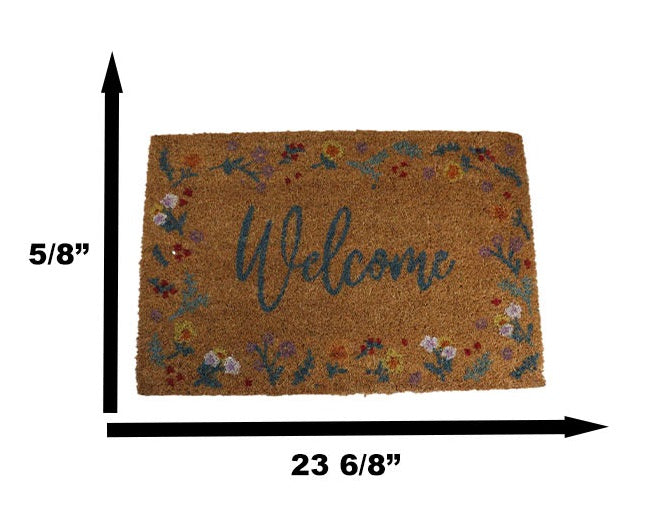 Natural Botanical Welcome Coir Coconut Fiber Welcome Floor Mat Doormat
