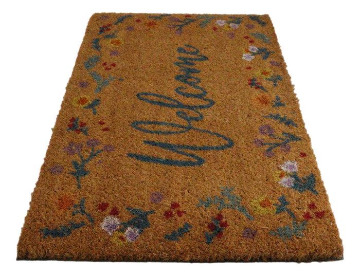 Natural Botanical Welcome Coir Coconut Fiber Welcome Floor Mat Doormat
