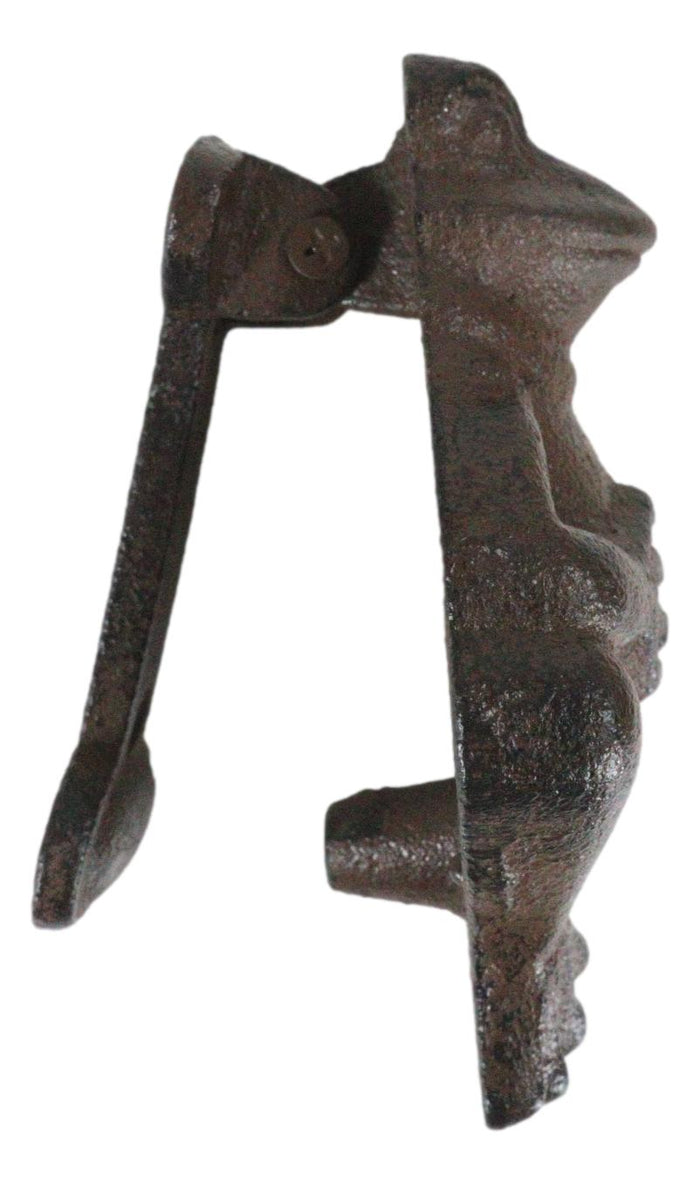 Nautical Cast Iron Farmhouse Rustic Fat Belly Frog Toad Door Knocker Sculpture