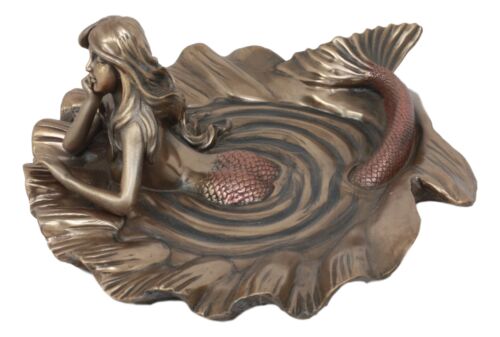Nautical Daydreaming Mermaid Sitting By Pond Soap Dish Figurine Or Jewelry Dish