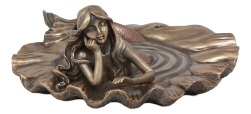 Nautical Daydreaming Mermaid Sitting By Pond Soap Dish Figurine Or Jewelry Dish