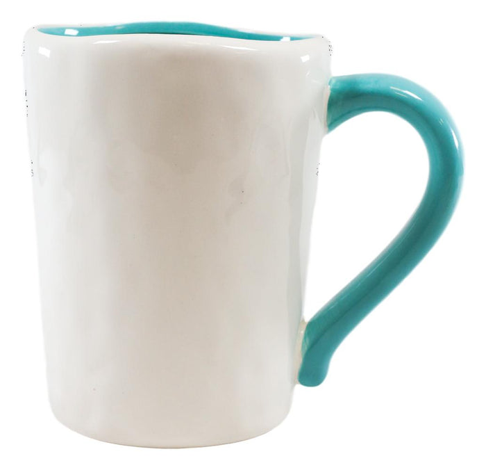 Nautical Marine Blue White Octopus And Bubbles Ceramic Drinking Coffee Mug Cup