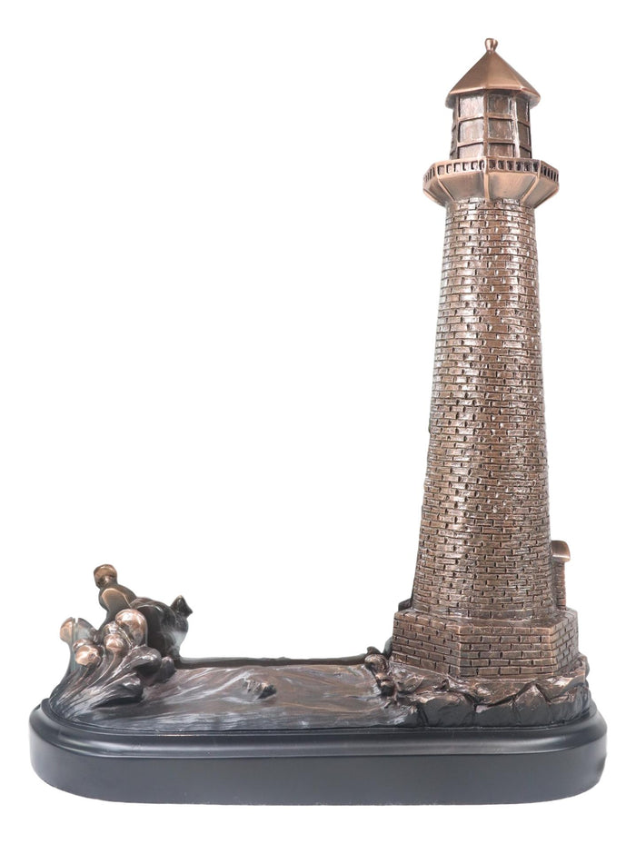 Nautical Marine Lighthouse And Ship Anchor Statue With 5"X7" Glass Photo Frame