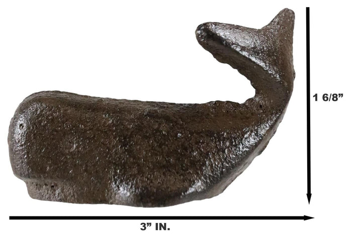 Nautical Marine Rustic Vintage Cast Iron Sperm Whale Decorative Figurine 3" L