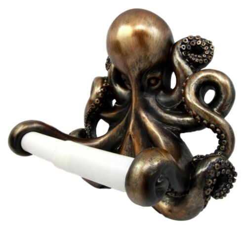 Nautical Ocean Kraken Cthulhu Octopus Toilet Paper Holder Bathroom Wall Decor