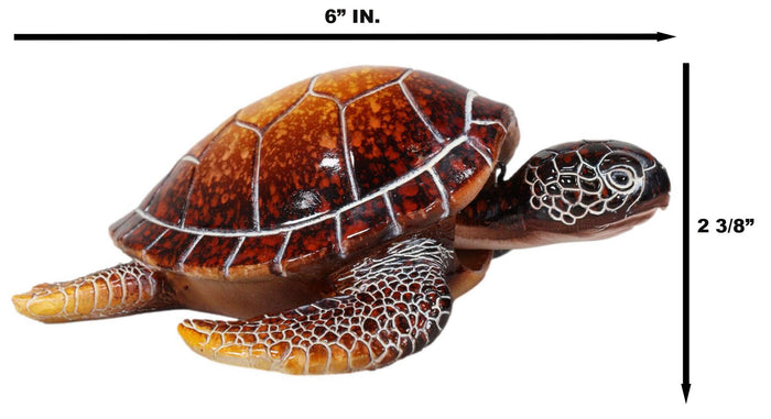 Nautical Ocean Red Giant Sea Turtle Swimming Bobblehead Figurine Tortoise