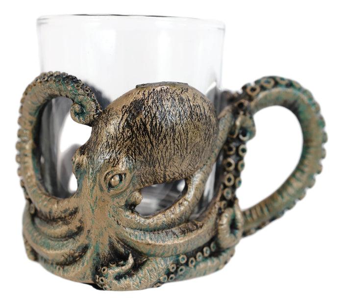 Nautical Sea Octopus Kraken Glass Votive Candle Holder Figurine / Coffee Mug 8oz