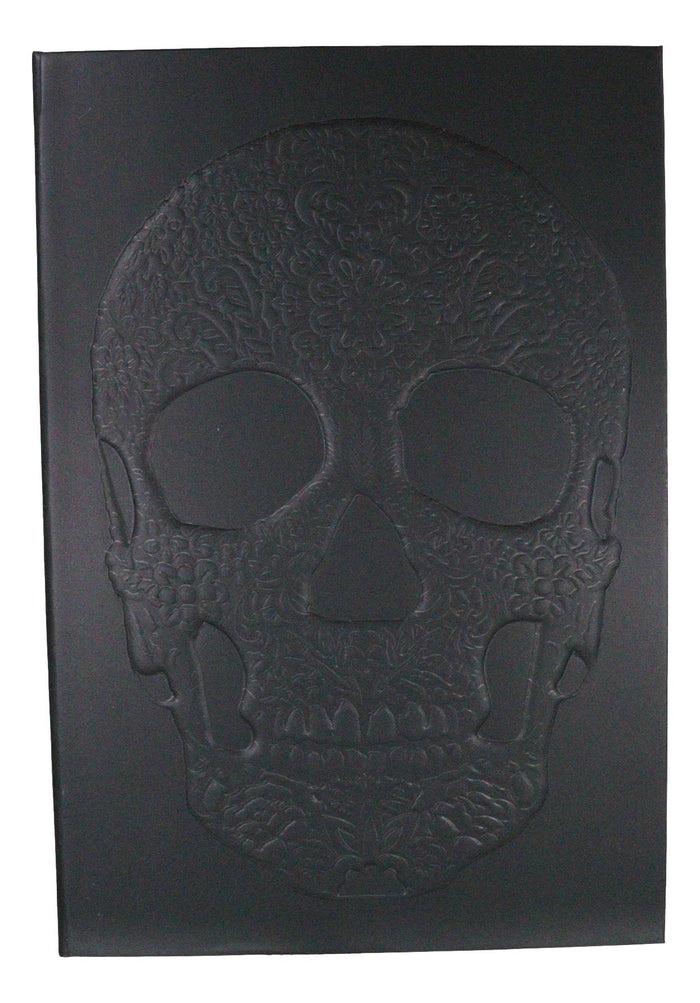 Necromancy Gothic Tooled Floral Sugar Skull Blank Page Hardcover Journal Book