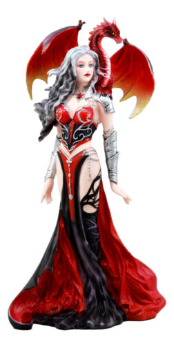Nene Thomas Red Fire Dragon Witch Statue 12"H Queen Of Shadows Severeielle Decor