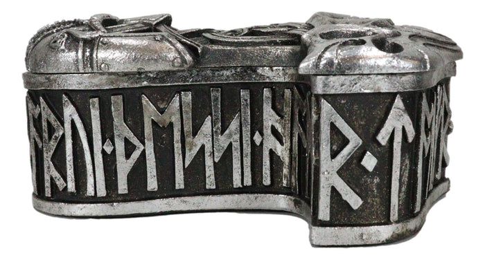 Norse Runes Coat Of Arms Heraldry Thor Hammer Mjolnir Decorative Jewelry Box