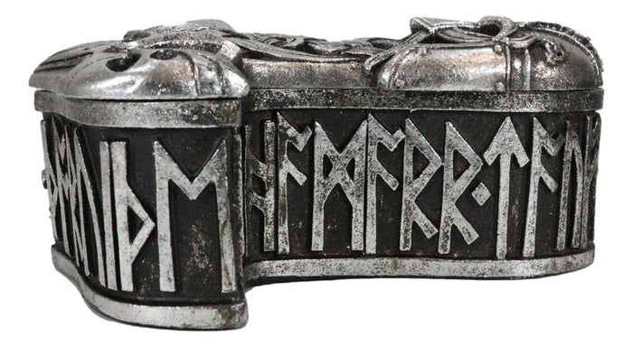 Norse Runes Coat Of Arms Heraldry Thor Hammer Mjolnir Decorative Jewelry Box